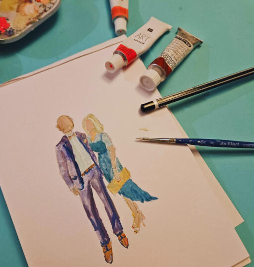 peintre evenements croquis mariage